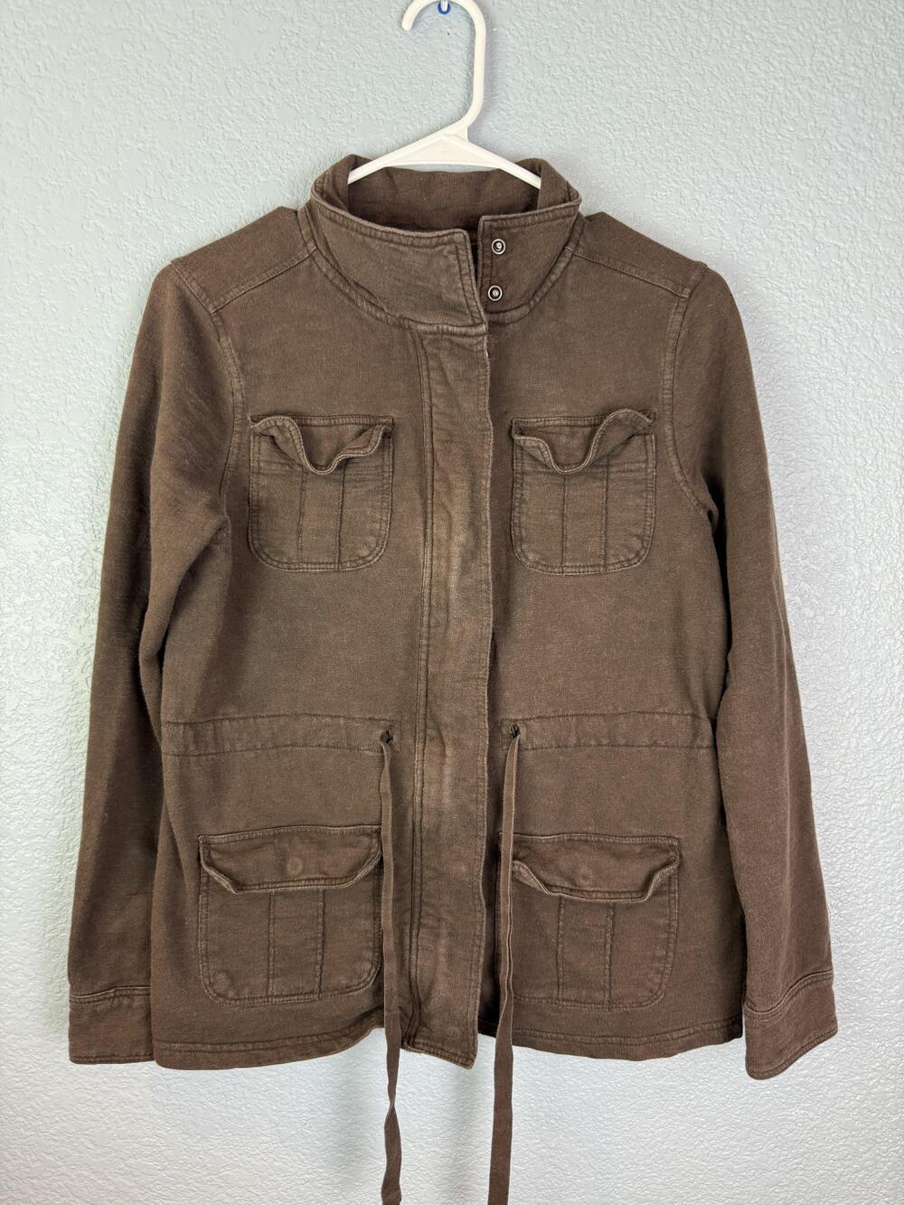 Sonoma Jacket Womens Small Utility Cargo Zip Up Drawstring Pockets Lightweight